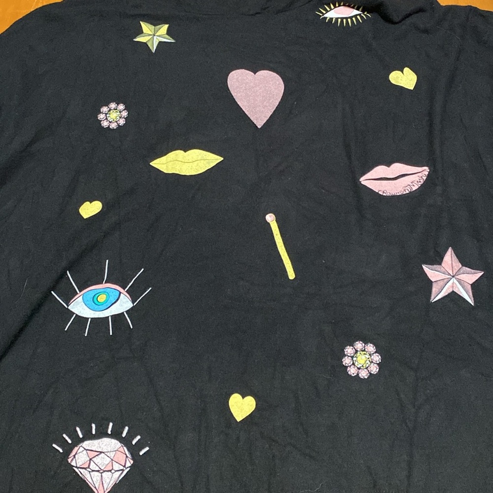 Lauren Moshi Crystal Glam Hoodie in Black - Picture 5 of 10